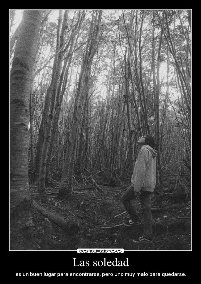 Las soledad - es un buen lugar para encontrarse, pero uno muy malo para quedarse.