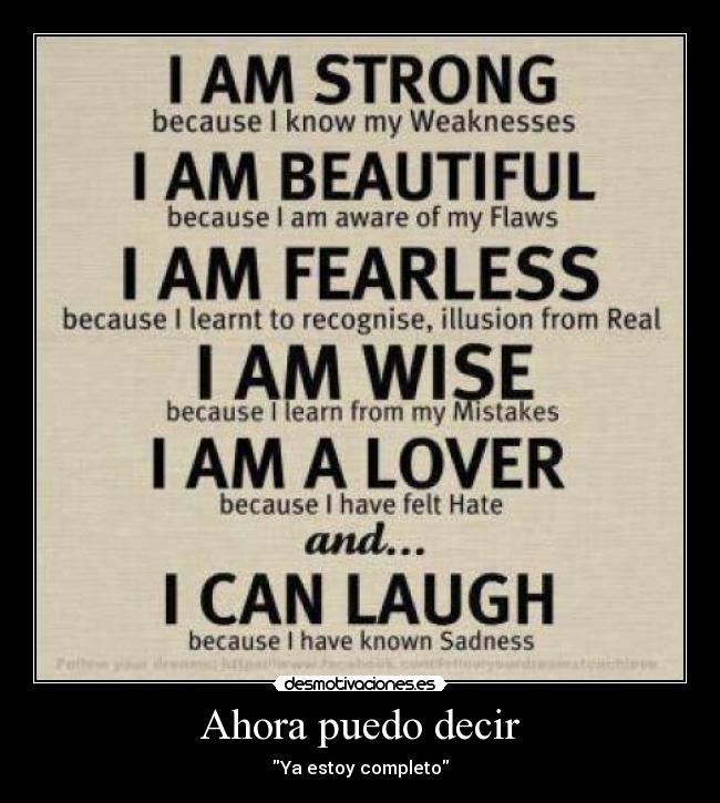 Ahora puedo decir -