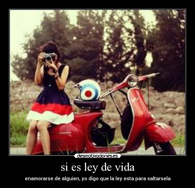 si es ley de vida - enamorarse de alguien, yo digo que la ley esta para saltarsela