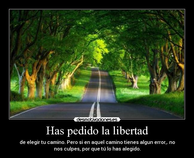 Has pedido la libertad -
