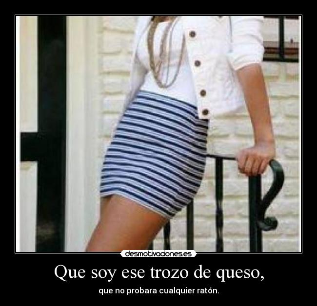 Que soy ese trozo de queso, - que no probara cualquier ratón.