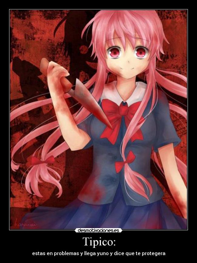 carteles mirai nikki desmotivaciones