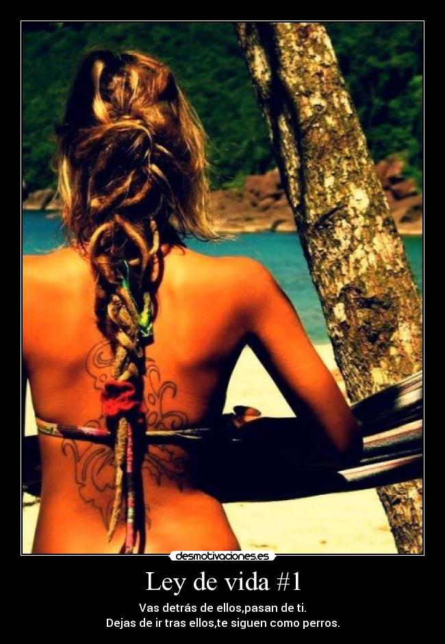 Ley de vida #1 - Vas detrás de ellos,pasan de ti.
Dejas de ir tras ellos,te siguen como perros.