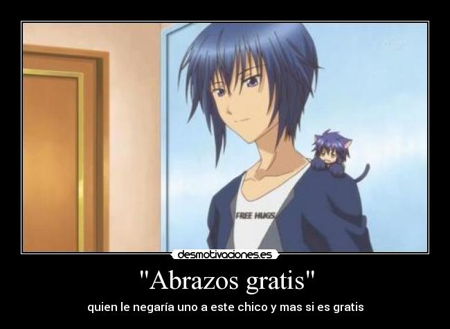 Abrazos gratis - quien le negaría uno a este chico y mas si es gratis