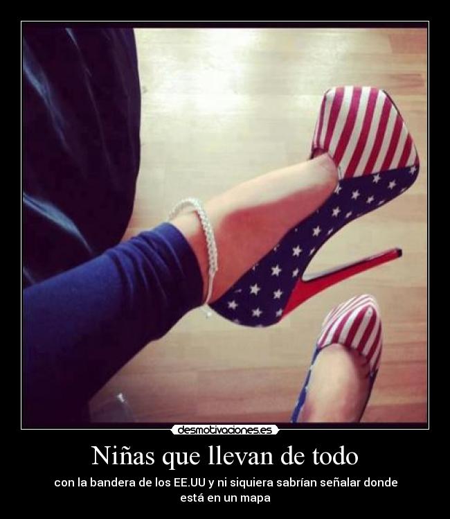 Niñas que llevan de todo - con la bandera de los EE.UU y ni siquiera sabrían señalar donde está en un mapa