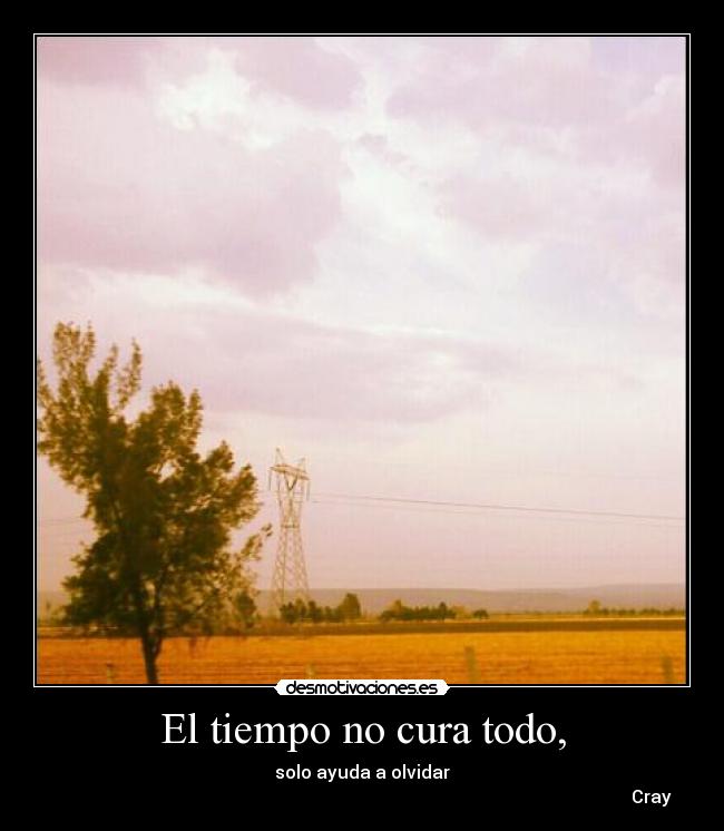 El tiempo no cura todo, - solo ayuda a olvidar
Cray
