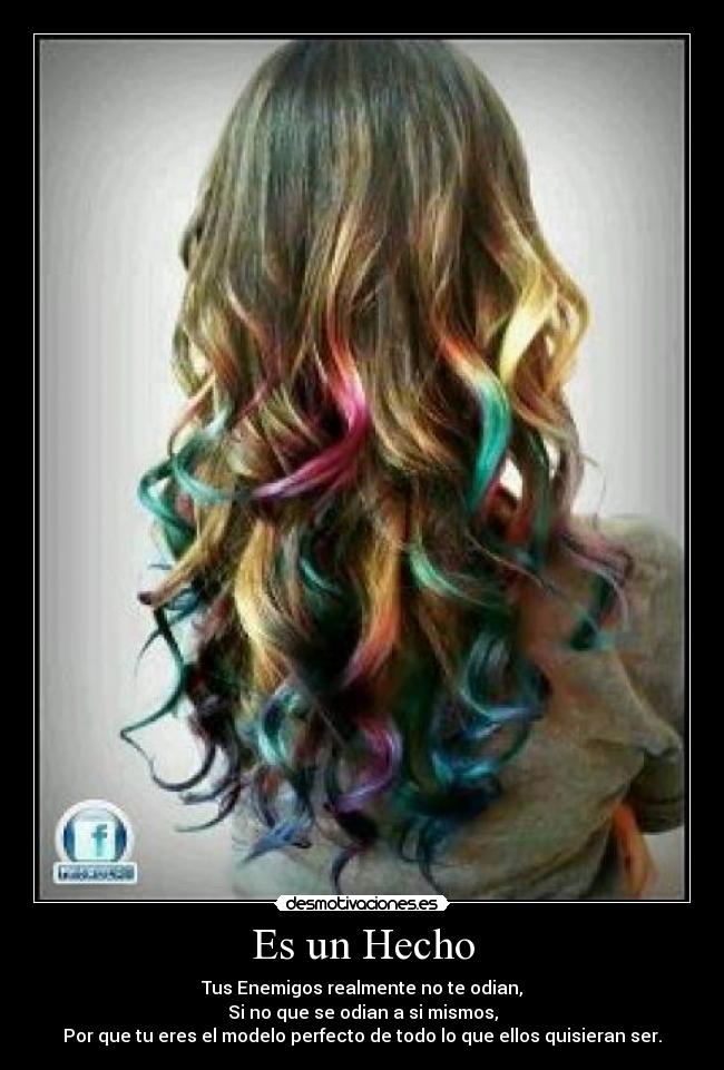 Es un Hecho - Tus Enemigos realmente no te odian,
Si no que se odian a si mismos,
Por que tu eres el modelo perfecto de todo lo que ellos quisieran ser.