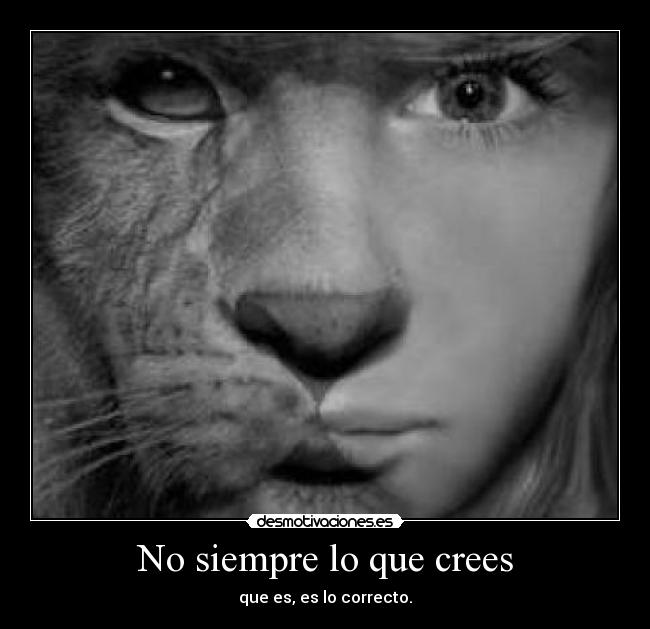 No siempre lo que crees - que es, es lo correcto.
