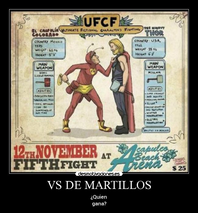 VS DE MARTILLOS - ¿Quien
gana?