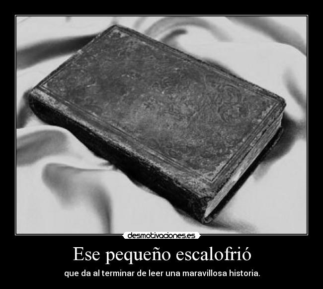 Ese pequeño escalofrió - que da al terminar de leer una maravillosa historia.