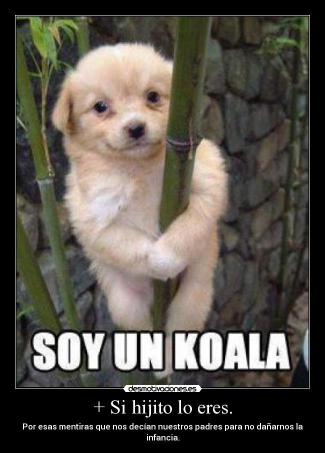 + Si hijito lo eres. - Por esas mentiras que nos decían nuestros padres para no dañarnos la infancia.