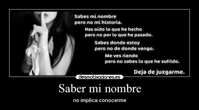 carteles saber nombre desmotivaciones