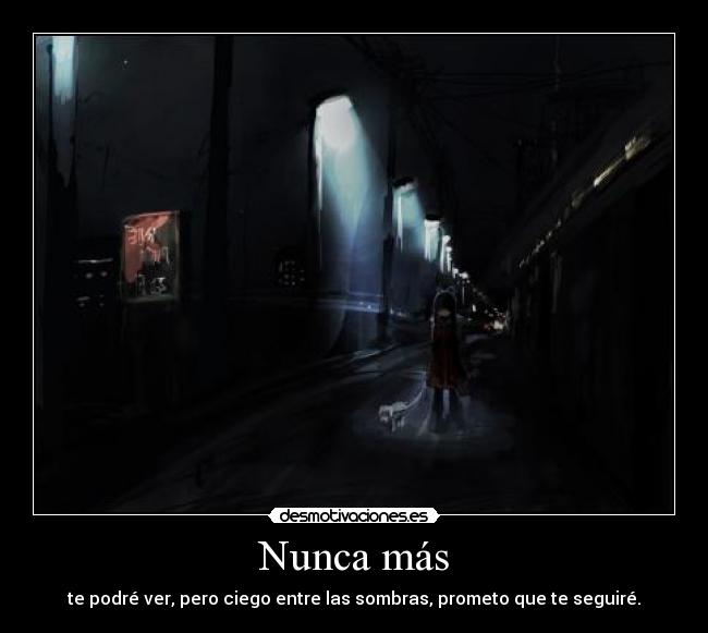 Nunca más - te podré ver, pero ciego entre las sombras, prometo que te seguiré.