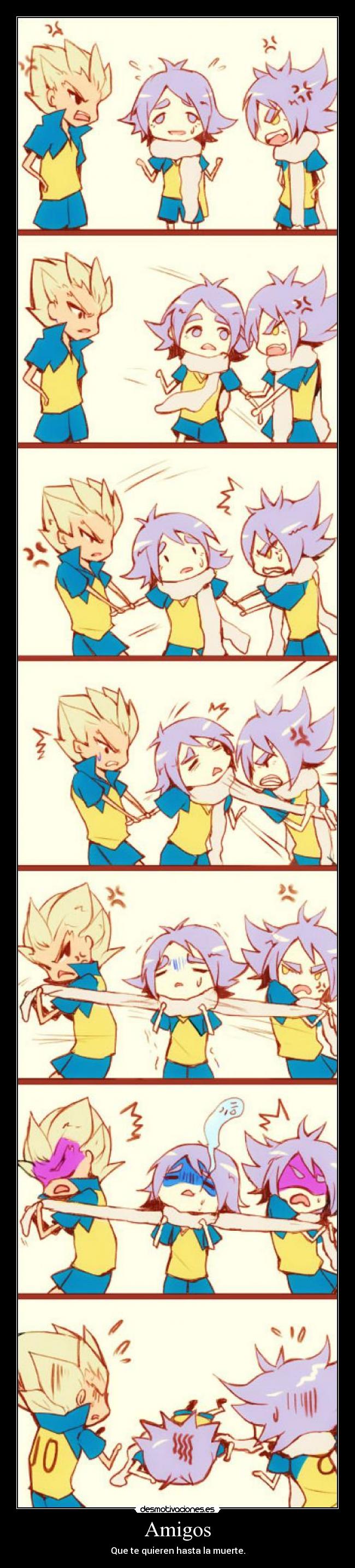 carteles amigos inazuma eleven friends goenji axel atsuya aiden fubuki frost desmotivaciones