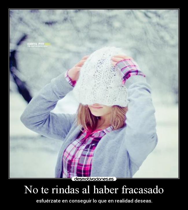 No te rindas al haber fracasado -