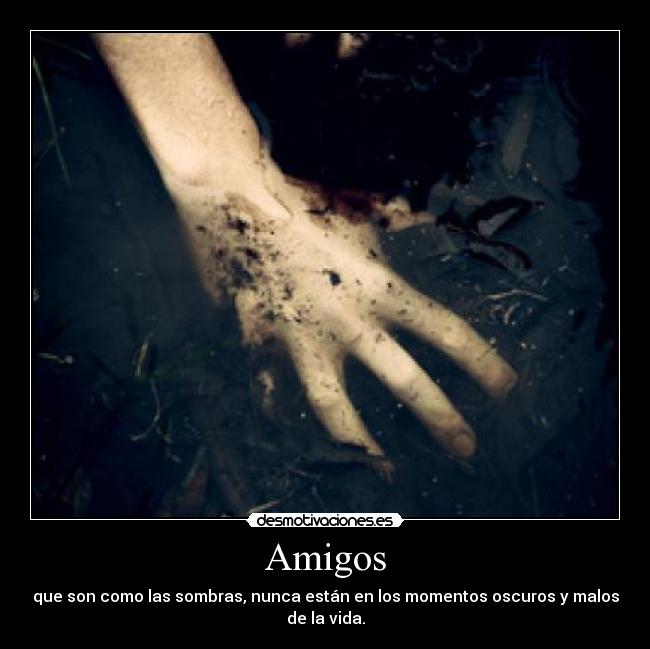 Amigos - que son como las sombras, nunca están en los momentos oscuros y malos
de la vida.