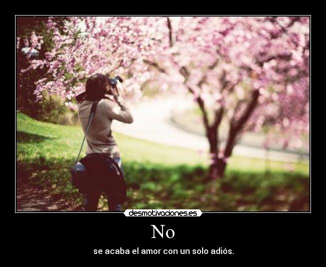 No - se acaba el amor con un solo adiós.