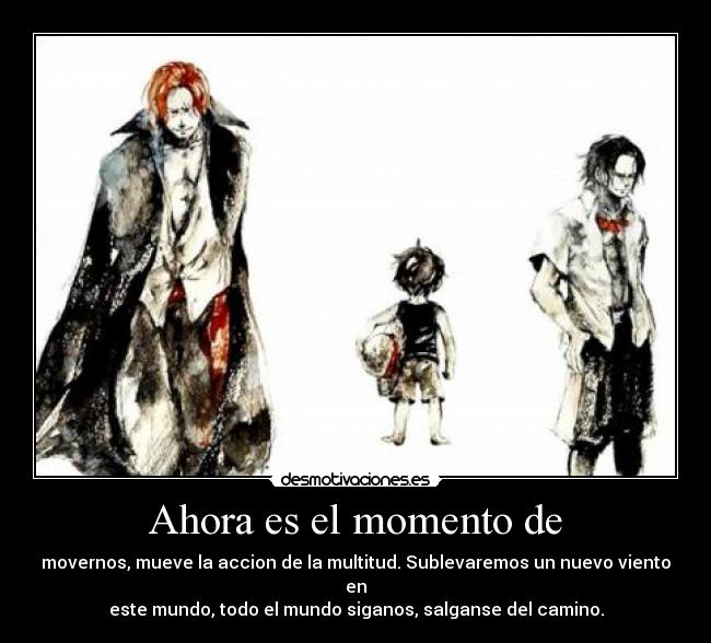 carteles one piece shanks ace luffy frase power bap anime kpop desmotivaciones