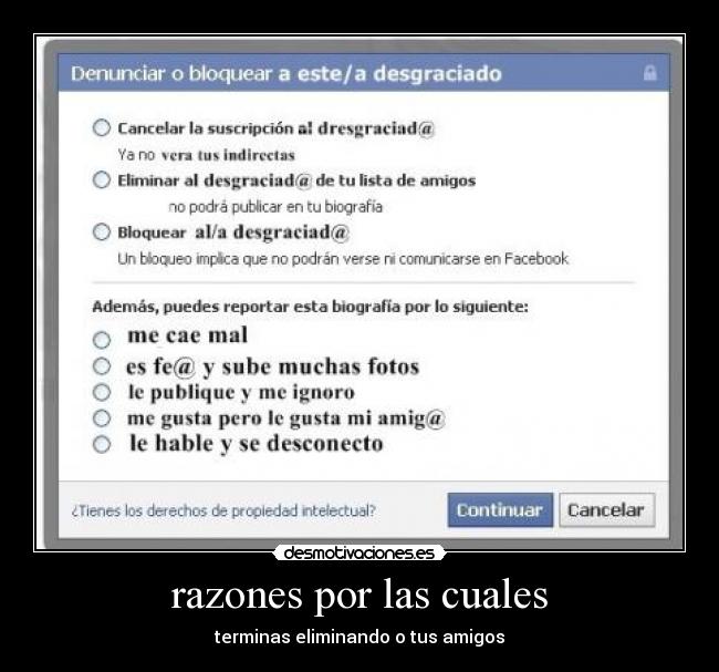 razones por las cuales - terminas eliminando o tus amigos
