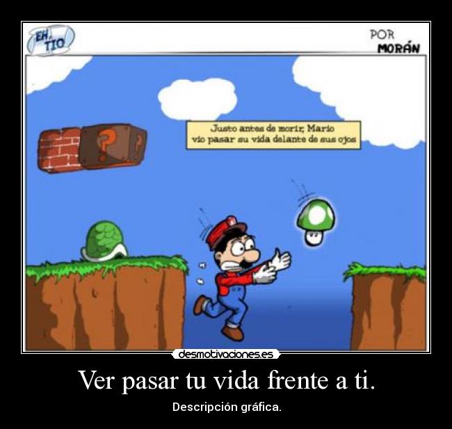 Ver pasar tu vida frente a ti. - Descripción gráfica.