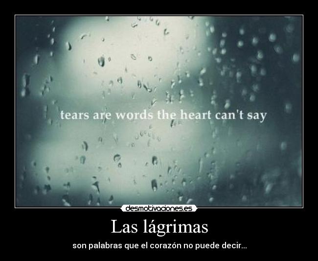 Las lágrimas - son palabras que el corazón no puede decir...