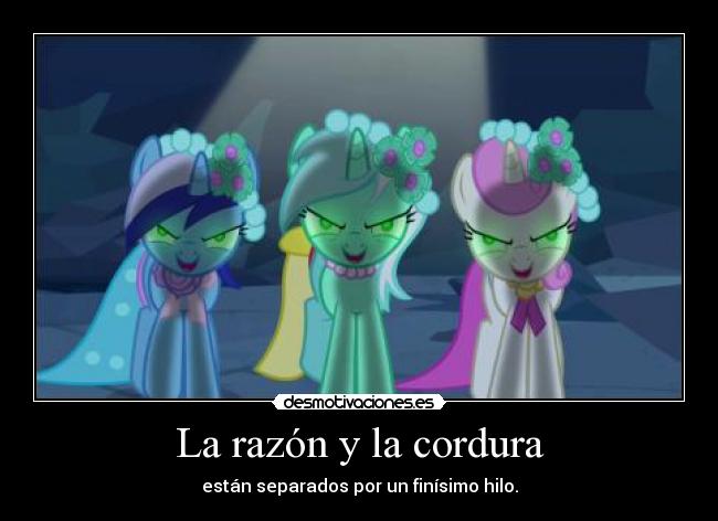 La razón y la cordura - están separados por un finísimo hilo.