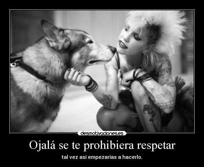 Ojalá se te prohibiera respetar -