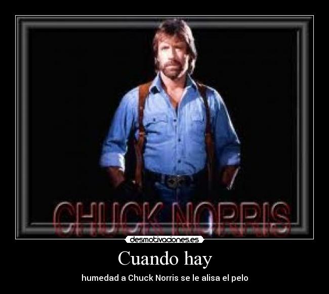 Cuando hay - humedad a Chuck Norris se le alisa el pelo