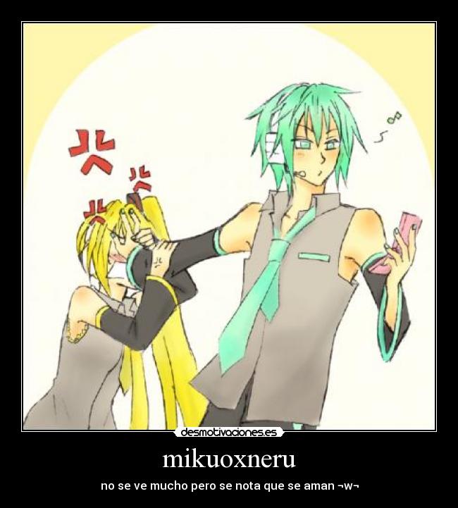 mikuoxneru - no se ve mucho pero se nota que se aman ¬w¬