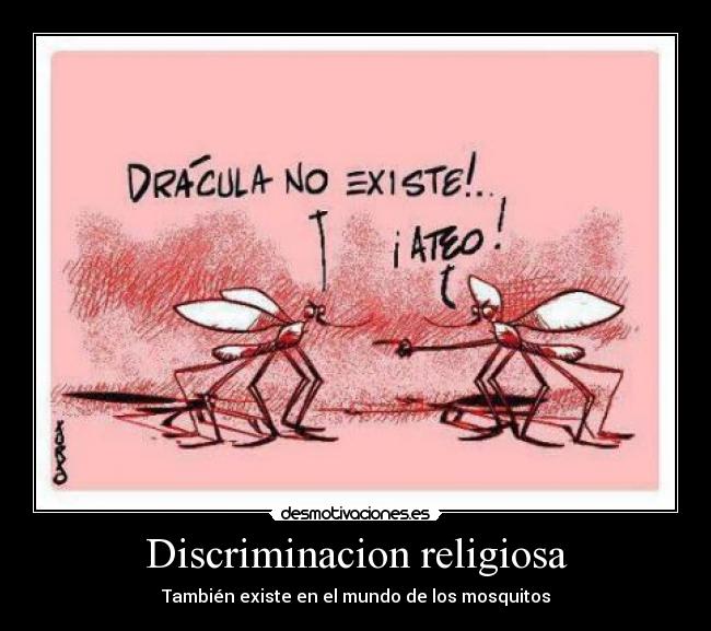 Discriminacion religiosa - También existe en el mundo de los mosquitos