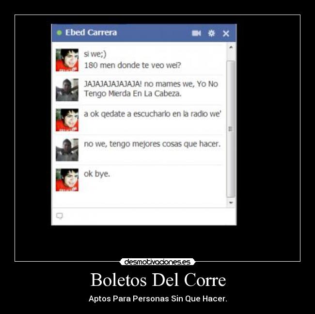 Boletos Del Corre - Aptos Para Personas Sin Que Hacer.