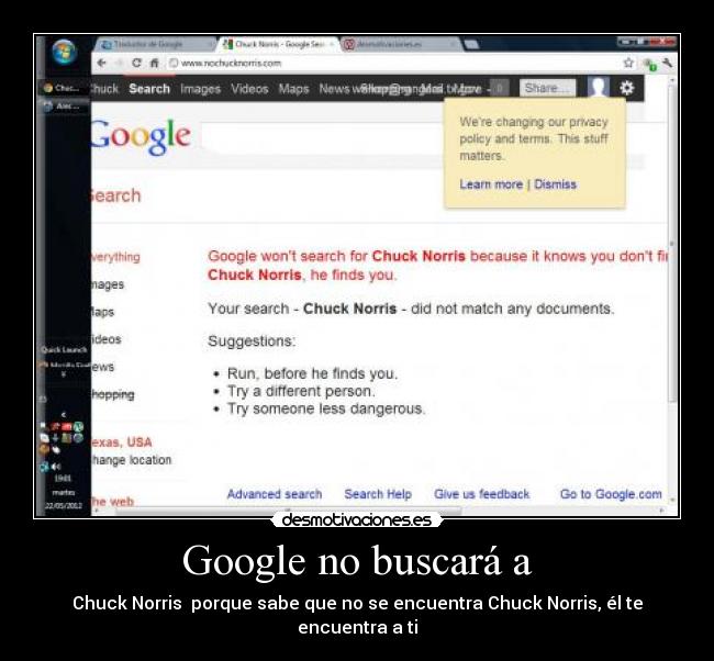 carteles hasta google tiene miedo senor norris desmotivaciones