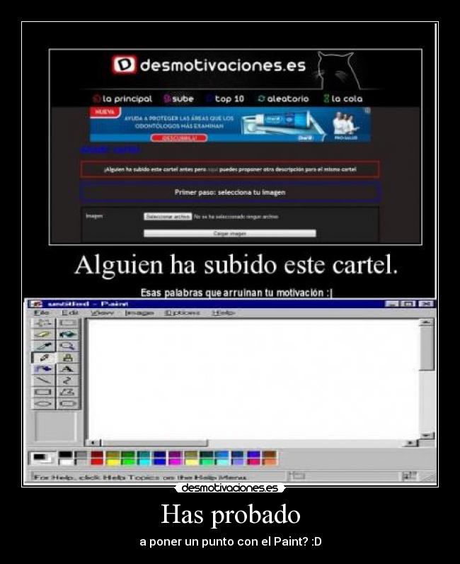 Has probado - a poner un punto con el Paint? :D