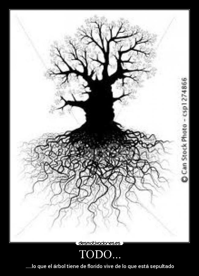 TODO... - .....lo que el árbol tiene de florido vive de lo que está sepultado