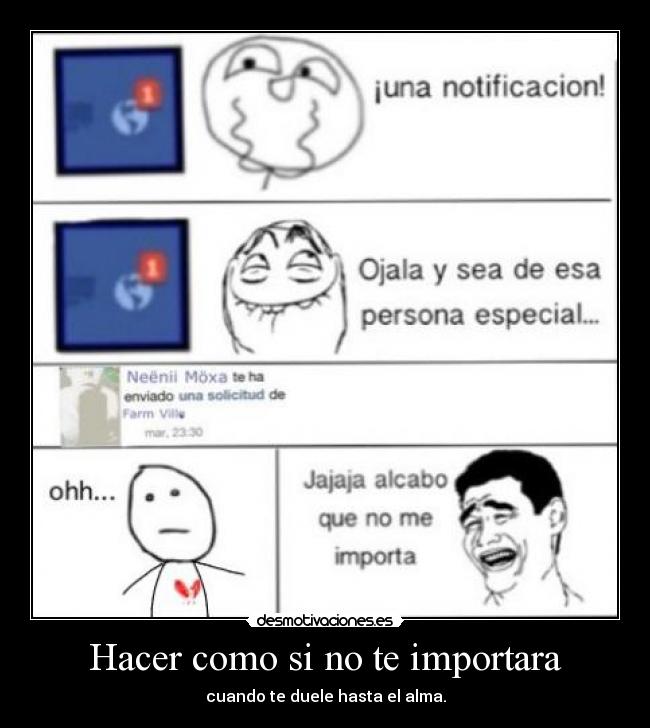 Hacer como si no te importara -