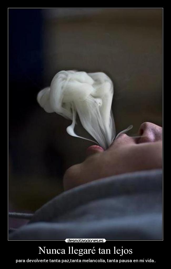 Nunca llegaré tan lejos - para devolverte tanta paz,tanta melancolía, tanta pausa en mi vida..