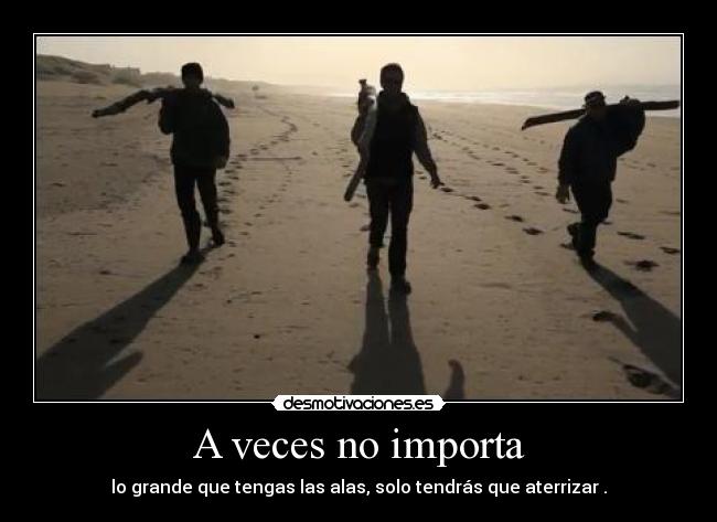 A veces no importa - lo grande que tengas las alas, solo tendrás que aterrizar .