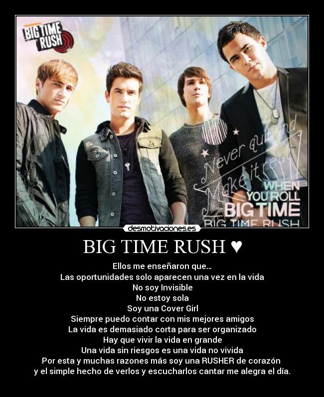 carteles big time rush rusher desmotivaciones