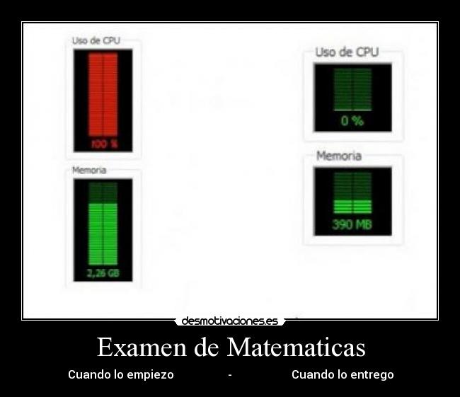 Examen de Matematicas - Cuando lo empiezo - Cuando lo entrego