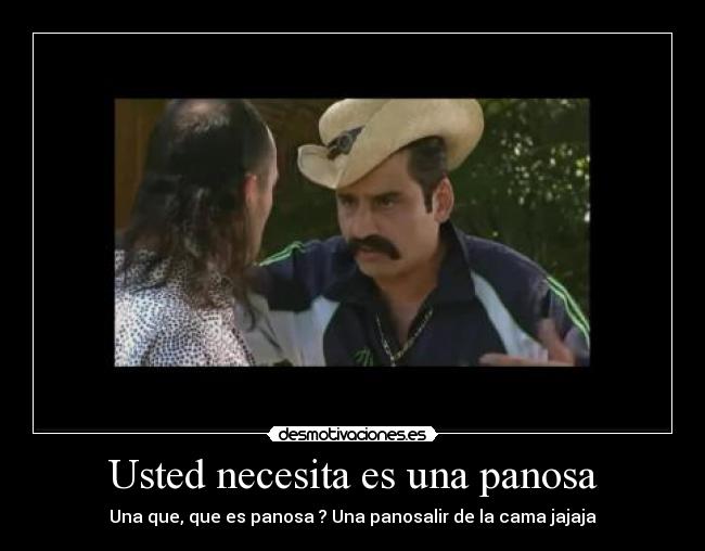 Usted necesita es una panosa - Una que, que es panosa ? Una panosalir de la cama jajaja
