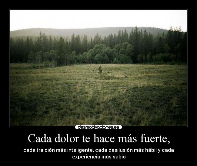 Cada dolor te hace más fuerte, -