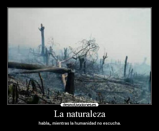 La naturaleza - habla,, mientras la humanidad no escucha.