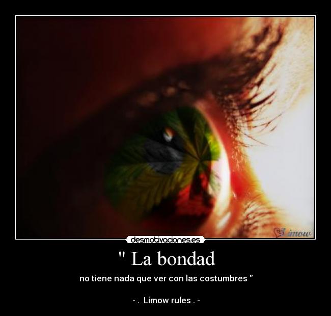 La bondad - no tiene nada que ver con las costumbres
- . Limow rules . -