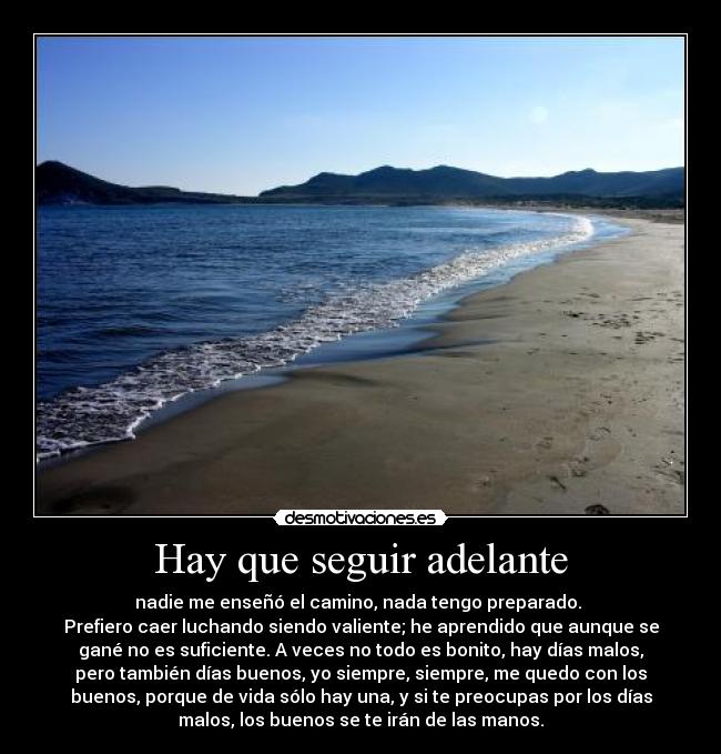 Hay que seguir adelante -