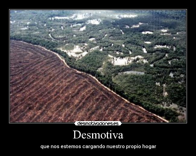 Desmotiva - que nos estemos cargando nuestro propio hogar