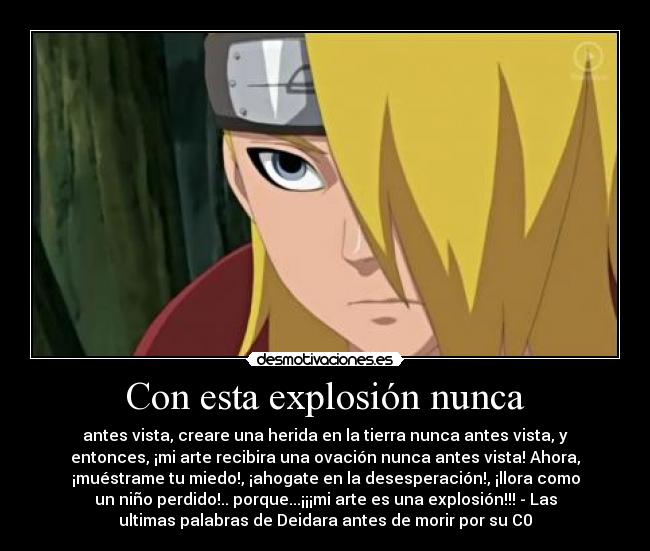 Con esta explosión nunca -