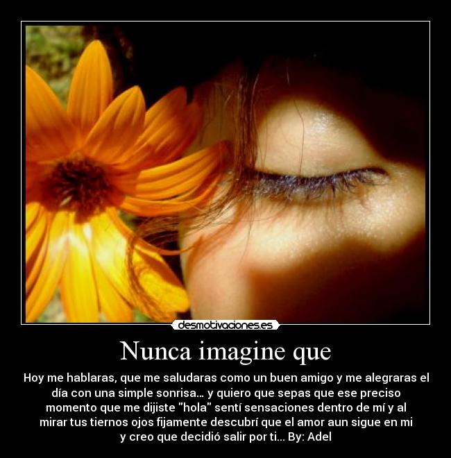 Nunca imagine que -