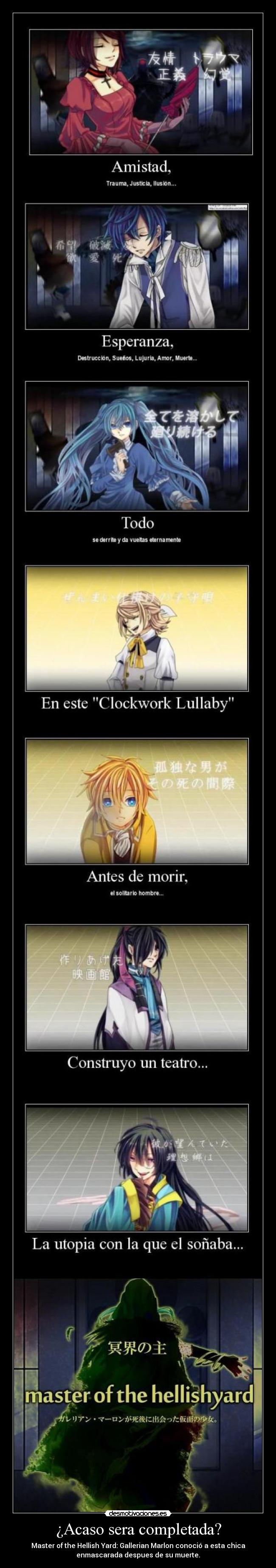¿Acaso sera completada? - Master of the Hellish Yard: Gallerian Marlon conoció a esta chica
enmascarada despues de su muerte.