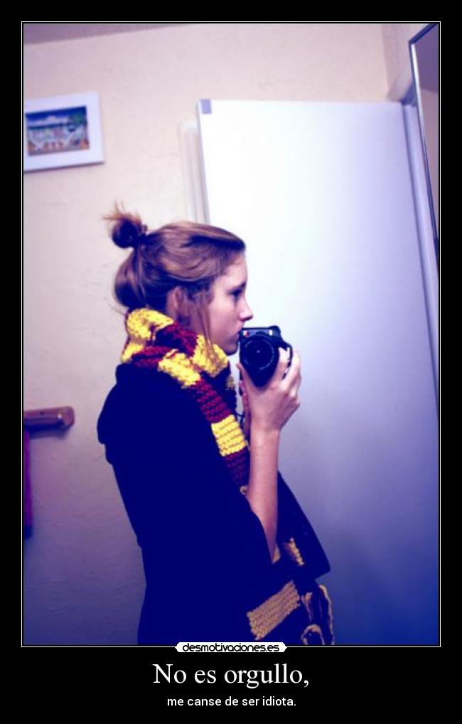 No es orgullo, - me canse de ser idiota.