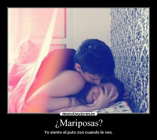 ¿Mariposas? - Yo siento el puto zoo cuando le veo.